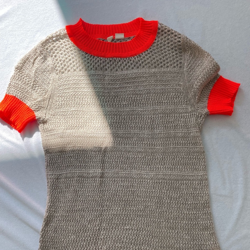 MOTH | Anthropologie Short Sleeve Contrast Sweater